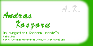 andras koszoru business card